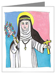 Custom Text Note Card - St. Catherine of Siena by M. McGrath