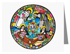 Custom Text Note Card - Doctors of the Church Mandala by M. McGrath