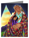 Custom Text Note Card - Black Elk and Child by M. McGrath