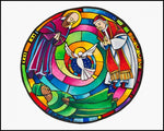 Wood Plaque - St. Francis de Sales, Thea Bowman, St. John XXIII Mandala by M. McGrath