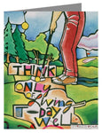 Custom Text Note Card - Golfer: Think Only of Living Today Well by M. McGrath