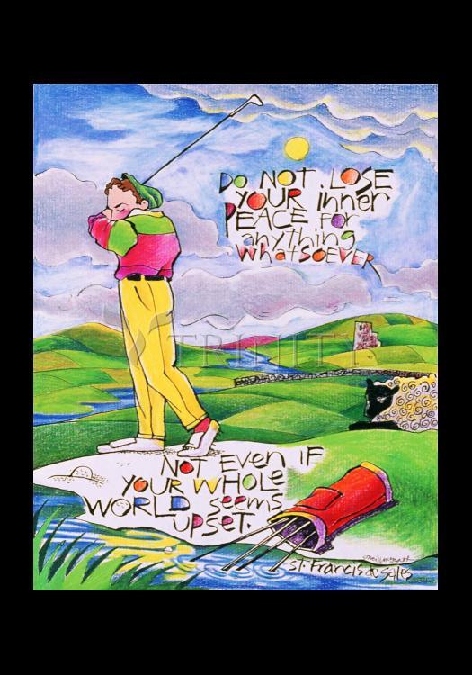 Golfer: Do Not Lose Your Inner Peace - Holy Card
