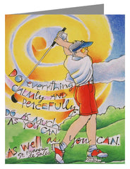 Custom Text Note Card - Golfer: Do Everything Calmly by M. McGrath