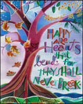 Wood Plaque - Happy Are Hearts That Bend by M. McGrath