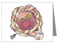 Note Card - Sacred Heart and Crown of Thorns by M. McGrath