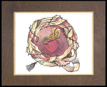 Wood Plaque Premium - Sacred Heart and Crown of Thorns by M. McGrath