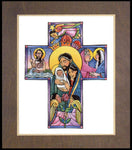 Wood Plaque Premium - Holy Family Cross by M. McGrath