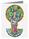 Custom Text Note Card - St. Hildegard of Bingen by M. McGrath
