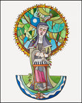 Wood Plaque - St. Hildegard of Bingen by M. McGrath