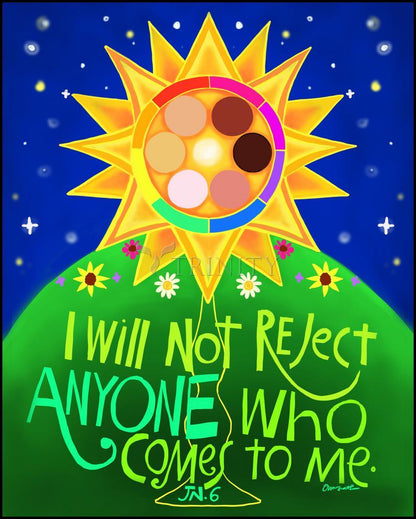 I Will Not Reject Anyone - Wood Plaque by Br. Mickey McGrath, OSFS - Trinity Stores
