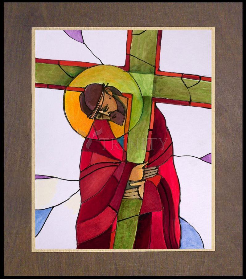 Stations of the Cross - 2 Jesus Accepts the Cross - Wood Plaque Premium