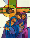 Wood Plaque - Stations of the Cross - 12 Jesus Dies on the Cross by M. McGrath