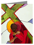 Custom Text Note Card - Stations of the Cross - 9 Jesus Falls a Third Time by M. McGrath