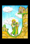 Holy Card - St. Joseph and Jesus in Jerusalem by M. McGrath