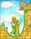 Wood Plaque - St. Joseph and Jesus in Jerusalem by M. McGrath