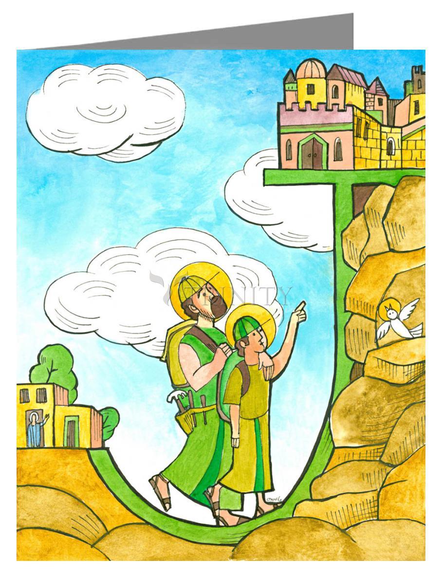 St. Joseph and Jesus in Jerusalem - Note Card