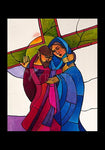 Holy Card - Stations of the Cross - 4 Jesus Meets His Sorrowful Mother by M. McGrath