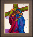 Wood Plaque Premium - Stations of the Cross - 4 Jesus Meets His Sorrowful Mother by M. McGrath