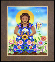 Wood Plaque Premium - Mary, Joyful Mystery by M. McGrath