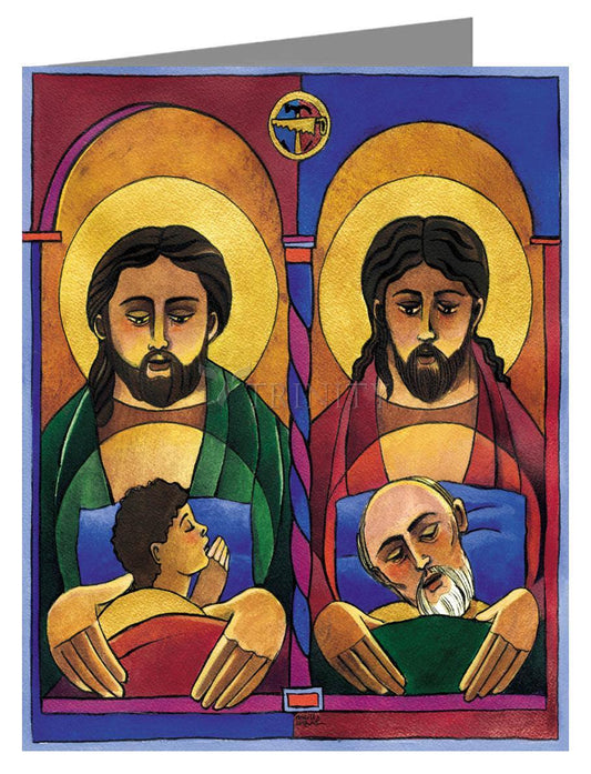 St. Joseph and Jesus - Note Card Custom Text