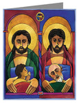 Custom Text Note Card - St. Joseph and Jesus by M. McGrath