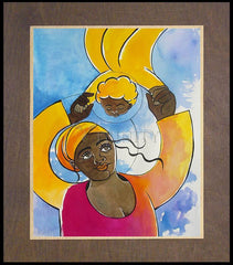 Wood Plaque Premium - Mary, Source of our Joy by M. McGrath