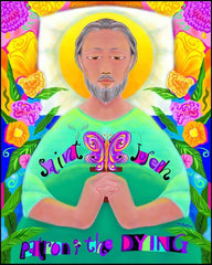 Wood Plaque - St. Joseph Patron of the Dying by M. McGrath