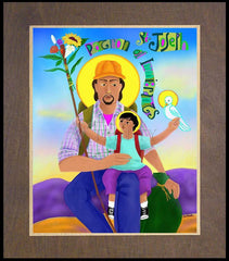 Wood Plaque Premium - St. Joseph Patron of Immigrants by M. McGrath