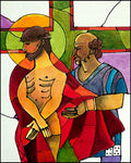 Wood Plaque - Stations of the Cross - 10 Jesus is Stripped of His Clothes by M. McGrath
