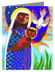 Custom Text Note Card - Kenya Madonna and Child by M. McGrath