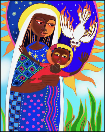 Kenya Madonna and Child - Wood Plaque by Br. Mickey McGrath, OSFS - Trinity Stores