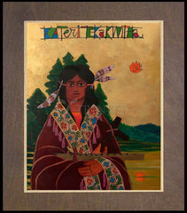 Wood Plaque Premium - St. Kateri Tekakwitha by M. McGrath