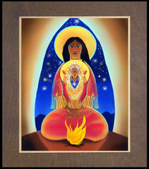 Wood Plaque Premium - Lakota Madonna with Child by M. McGrath