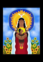 Holy Card - Lakota Madonna with Sunflowers by M. McGrath