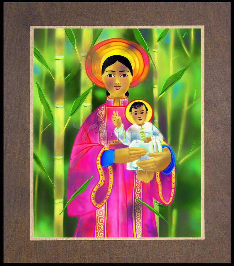 Our Lady of La Vang - Wood Plaque Premium by Br. Mickey McGrath, OSFS - Trinity Stores