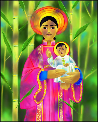 Our Lady of La Vang - Wood Plaque by Br. Mickey McGrath, OSFS - Trinity Stores