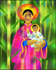 Wood Plaque - Our Lady of La Vang by M. McGrath