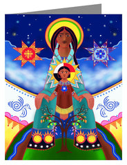 Custom Text Note Card - Lakota Tipi Madonna by M. McGrath