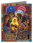 Custom Text Note Card - Light of the World Nativity by M. McGrath