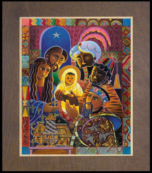 Light of the World Nativity - Wood Plaque Premium