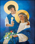 Wood Plaque - Madonna and Son by M. McGrath