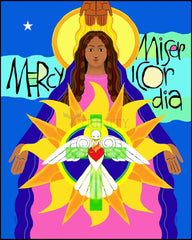 Wood Plaque - Mother of Mercy by M. McGrath