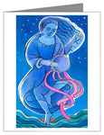 Custom Text Note Card - St. Miriam Dancing in Darkness by M. McGrath