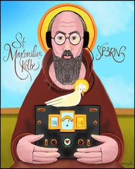 Wood Plaque - St. Maximilian Kolbe by M. McGrath