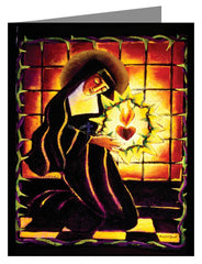 Custom Text Note Card - St. Margaret Mary Alacoque by M. McGrath