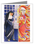 Custom Text Note Card - St. Margaret Mary Alacoque, Cloister by M. McGrath