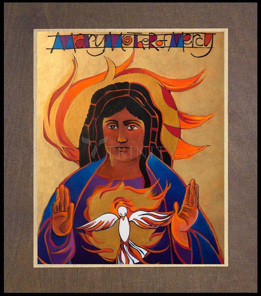 Mary Mother of Mercy - Wood Plaque Premium