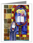 Custom Text Note Card - St. Margaret Mary Alacoque at Window by M. McGrath