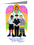Custom Text Note Card - St. Michael Archangel: Patron of Police and First Responders by M. McGrath