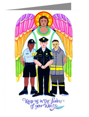 Custom Text Note Card - St. Michael Archangel: Patron of Police and First Responders by M. McGrath